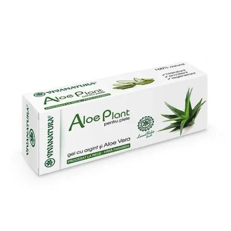 Gel pentru piele cu argint si aloe vera Aloe Plant, 20 ml, Vivanatura