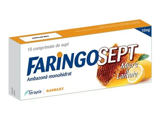 Faringosept miere si lamaie, 10 comprimate, Terapia