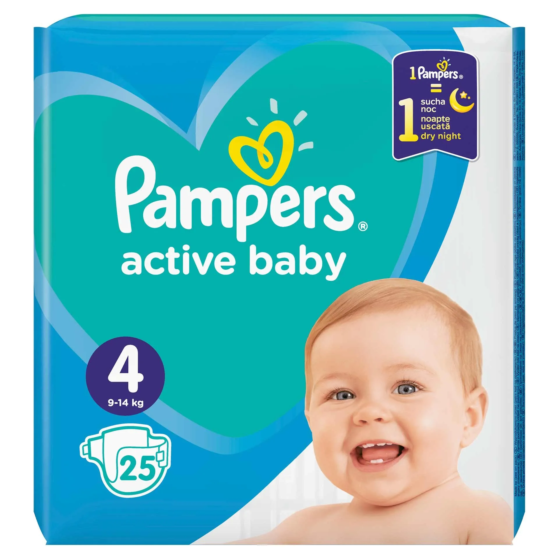 Pampers 4 Active Baby 9-14kg x 25 bucati