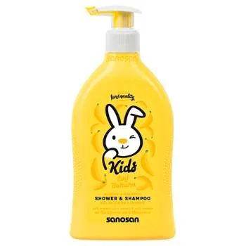 Gel de dus si sampon 2in1 cu aroma de banane, 400ml, Sanosan