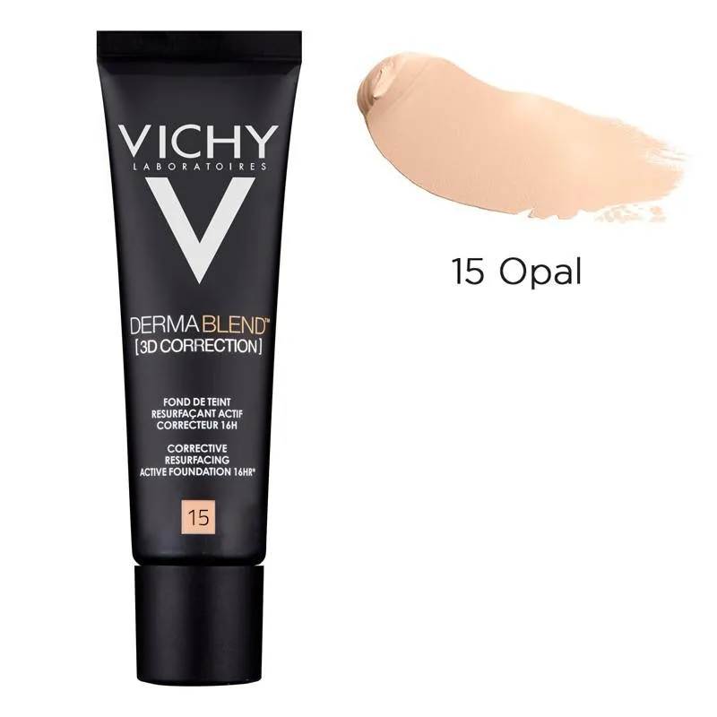 Fond de ten corector cu actiune de nivelare 16h DermaBlend 3D Correction, Nuanta 15 Opal, 30 ml, Vichy
