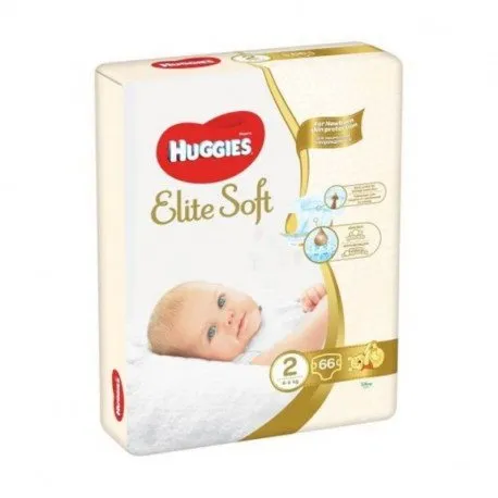 Huggies Elite Soft Jumbo, Nr.2, 4-6kg, 66 bucati