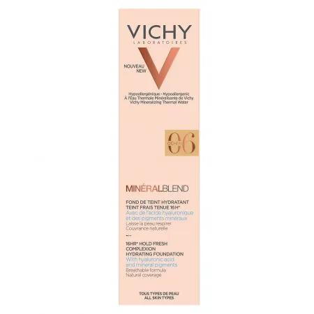 Fond de ten cu acid hialuronic Nuanta Ocher 06, 30 ml, Vichy