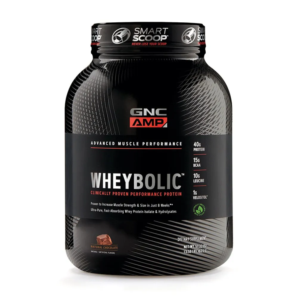 AMP Wheybolic Proteina cu aroma naturala de ciocolata (1625 grame), GNC