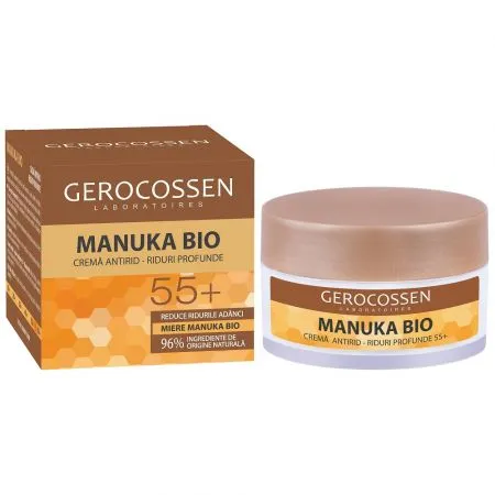 Crema pentru riduri profunde cu miere Manuka Bio 55+, 50 ml, Gerocossen