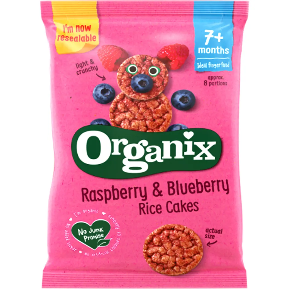 Organix finger snacks cu zmeura si afine x 50 grame