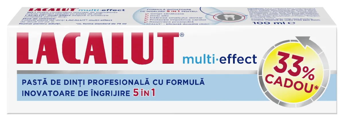 LACALUT MULTI-EFFECT PASTA DINTI 75ML + 33% CADOU ZDROVIT