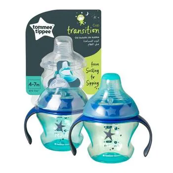 Cana de tranzitie albastra cu stelute 4-7 luni, 150ml, Tommee Tippee