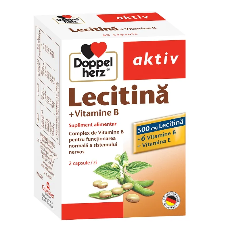 DOPPELHERZ LECITINA CU VIT B CTX40 CPS SN