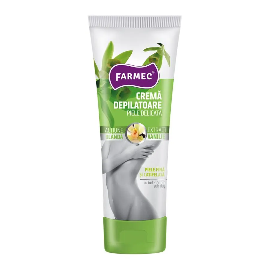 Crema depilatoare piele sensibila cu vanilie, 150 ml, Farmec 822