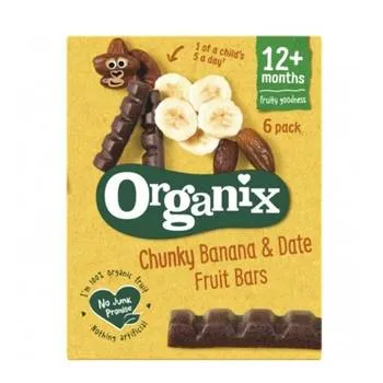 Batoane din curmale si banane Goodies +12 luni Bio, 6 x 17g, Organix