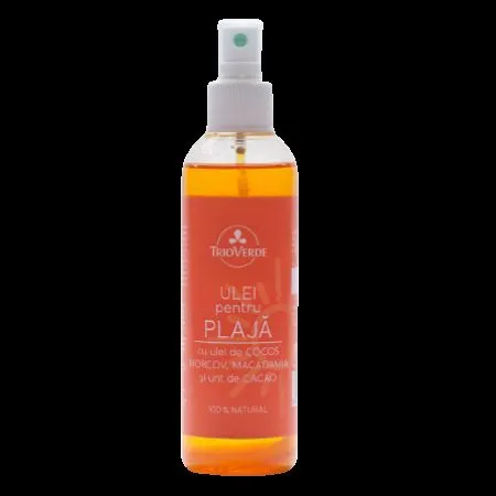 Ulei cu cocos, morcov, macadamia si unt de cacao pentru plaja, 200 ml, TrioVerde