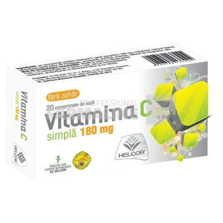 Vitamina C fara zahar 180 mg 20 comprimate