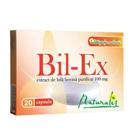 Naturalis Bil-ex supliment pentru tulburari digestive, 20 capsule