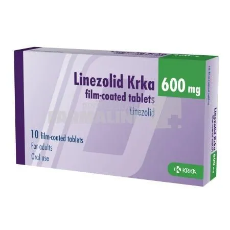 LINEZOLID KRKA 600 mg X 10 COMPR. FILM. 600mg KRKA, D.D., NOVO MES