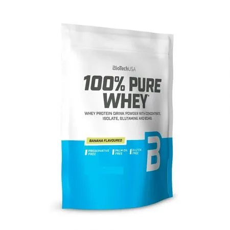 Pudra proteica 100% Pure Whey Banana, 454 g, BioTech USA