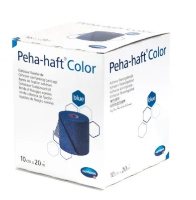 Peha-haft bandaj autoadeziv Color albastru 10cm x 20m (Hartmann)