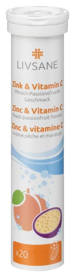 LIVSANE ZINC + VIT C 20 TABLETE EFERVESCENTE