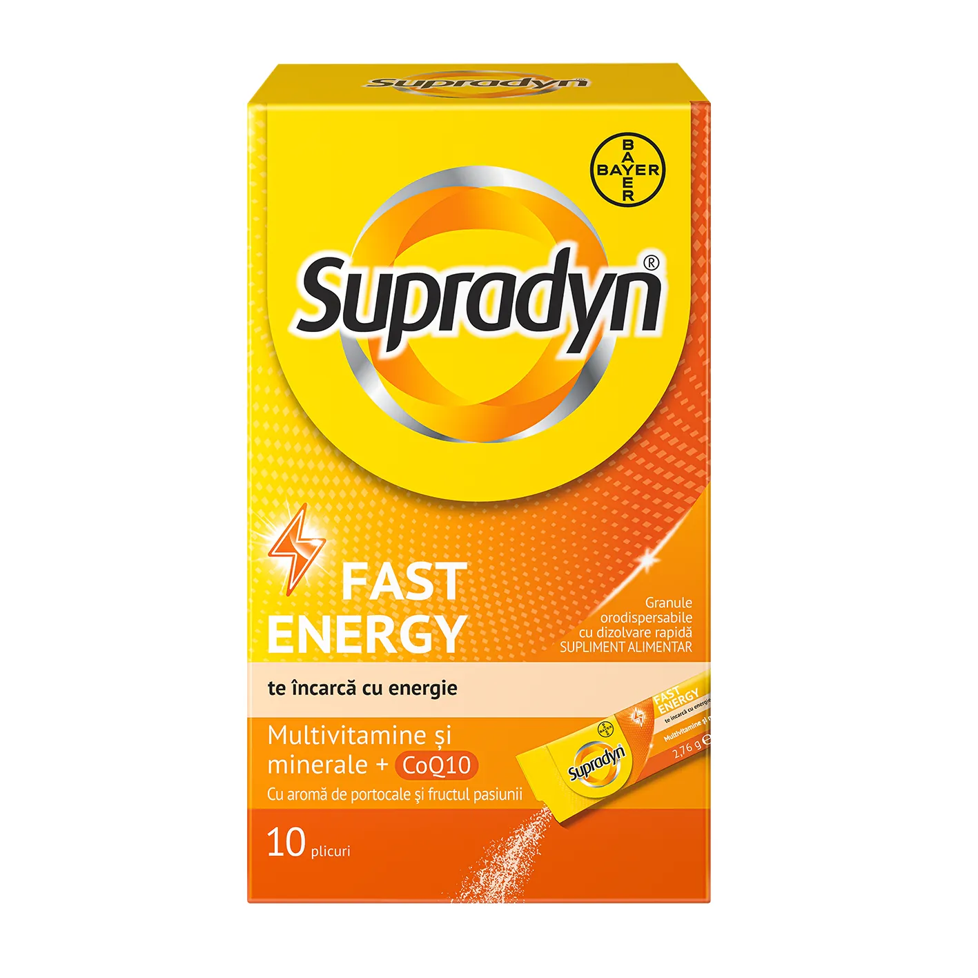 Multivitamine si minerale Supradyn Fast Energy, 10 plicuri, Bayer