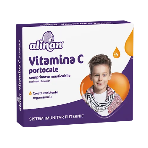 Vitamina C kids Alinan cu portocale 20 comprimate masticabile - Fiterman Pharma