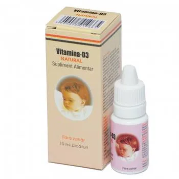 Vitamina D3 picaturi, 10ml, Natural Pharmaceuticals