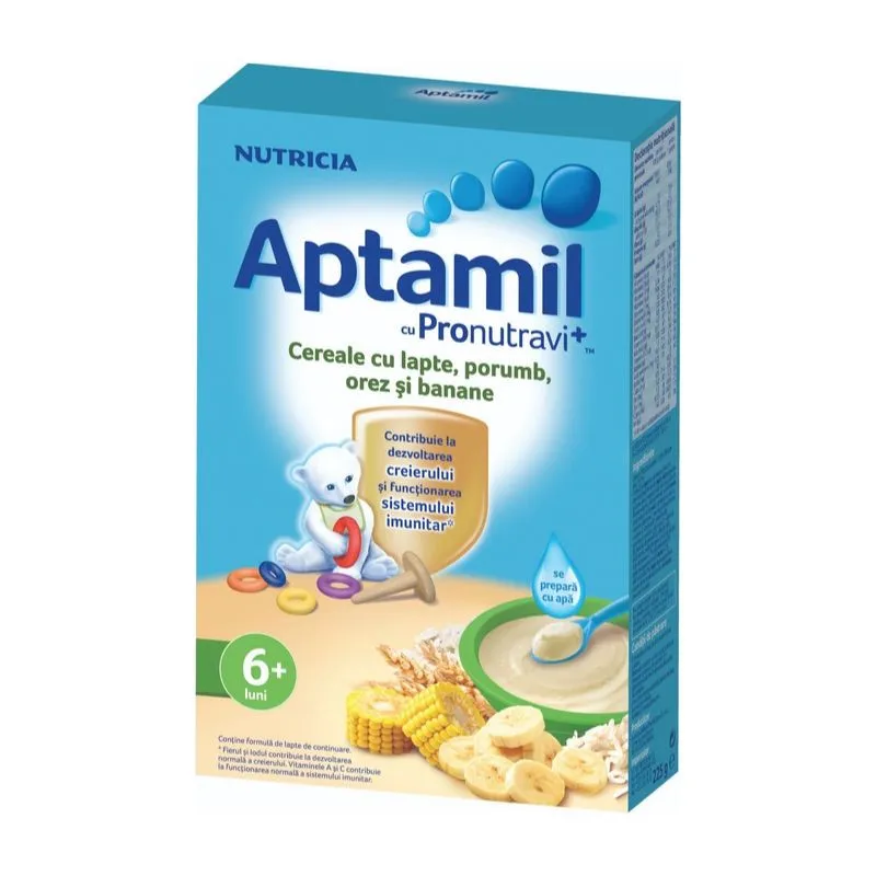 Aptamil cereale lapte + porumb + orez banane x 225g