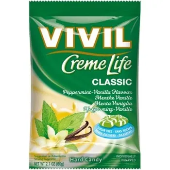 Vivil CremeLife Classic Bomboane cu Vanilie si Menta fara zahar