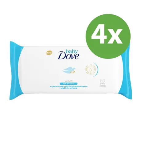 Dove Baby Servetele Umede Rich, 4x50 bucati