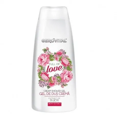 Gerovital, Gel de Dus tip crema Full Of Love, 250 ml