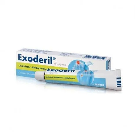 Exoderil crema 1%, 15 g, antibacterian, antifungic