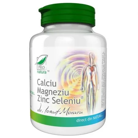 Calciu, Magneziu, Zinc, Seleniu, 150 capsule, Pro Natura