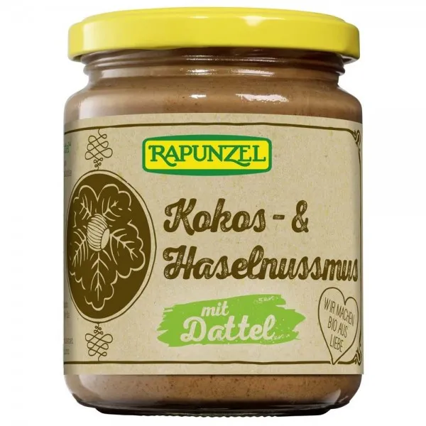 Crema de cocos, alune si curmale fara zahar ECO, 250g, Rapunzel