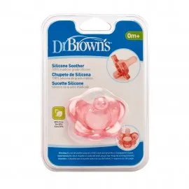 Dr. Brown's PS11003 Suzeta complet din silicon niv.1(0-6luni) roz