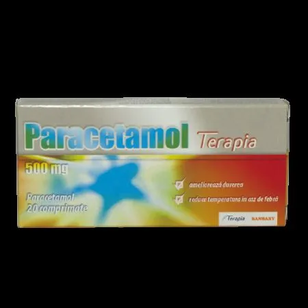 Paracetamol, 500 mg, 20 comprimate, Terapia