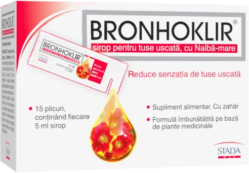 Bronhoklir sirop tuse uscata x 15 plicuri x 5ml
