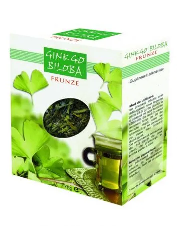 Ceai Ginkgo Biloba frunze, 75 g, Parapharm