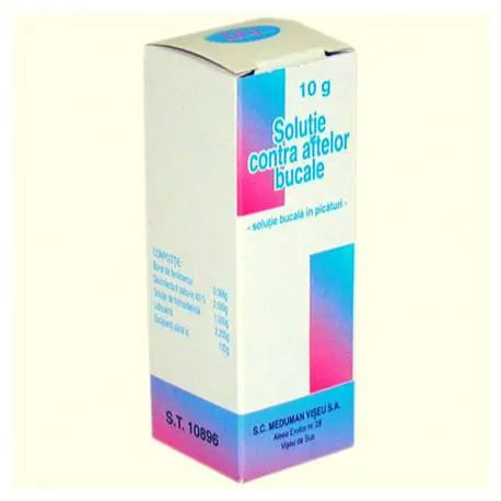 Solutie contra aftelor bucale,10 ml picaturi bucofaringiene