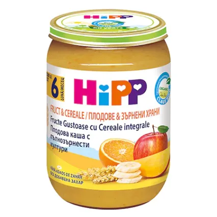 Hipp piure fructe & cereale gustare cu fruct x 190 grame