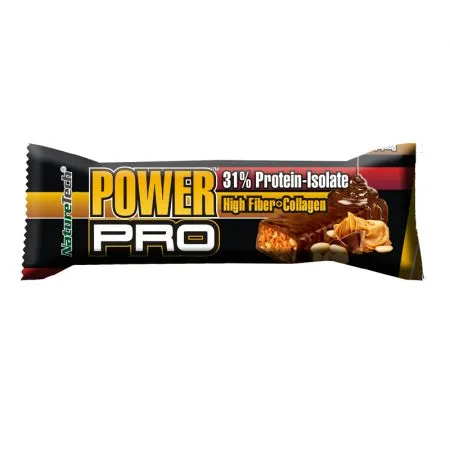 Baton energizant POWER PRO 31% proteina cu unt de arahide, 80g, Nature Tech