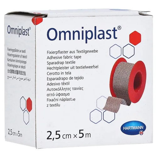 Plasture textil hipoalergen pe suport textil Omniplast, 2.5 cmx 5 m, 1 bucata, Hartmann