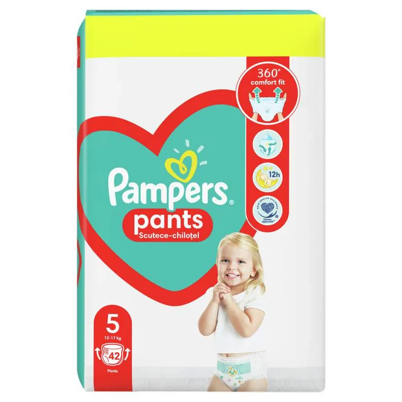 PAMPERS PANTS BABY MAXI PACK 5 JUNIOR 12-17KG 42 BUCATI