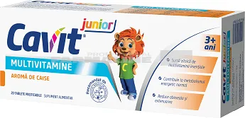 Biofarm Cavit Junior caise 20 tablete masticabile