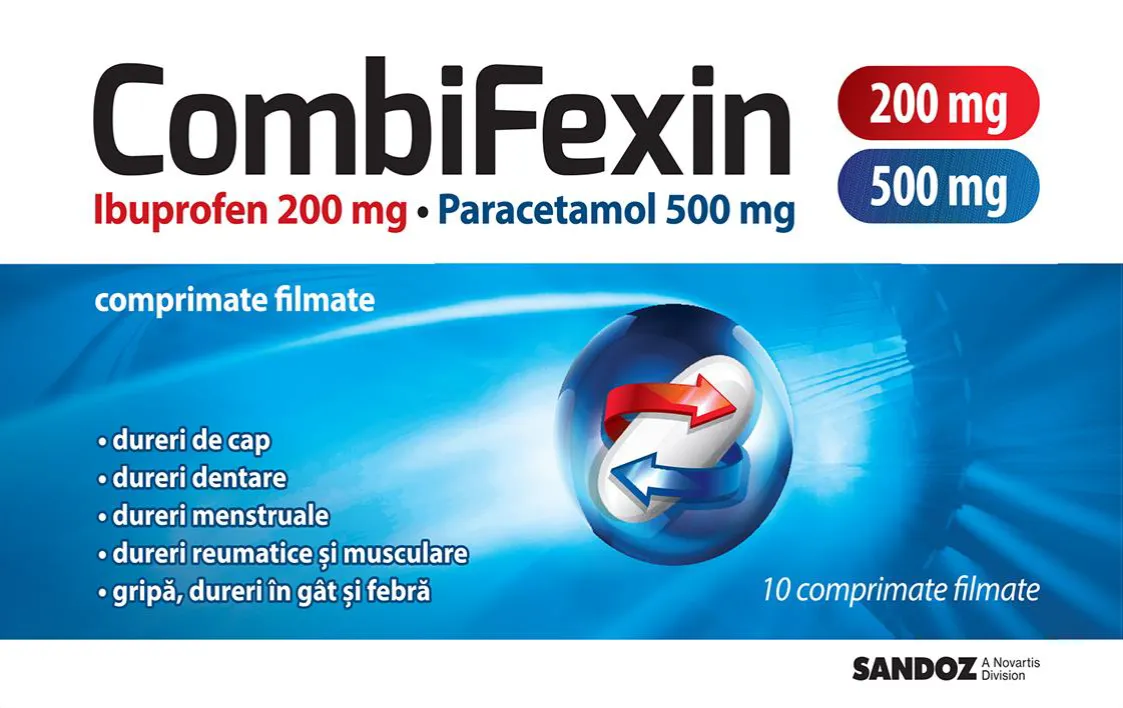 Combifexin 200mg/500mg x 10 comprimate filmate -Sandoz