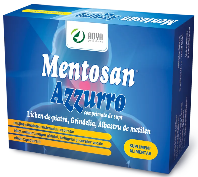 Mentosan Azzurro 30 comprimate de supt - Adya Green Pharma