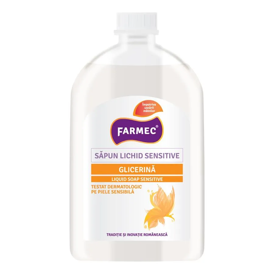 Rezerva sapun lichid Sensitive cu glicerina, 500 ml, Farmec 496