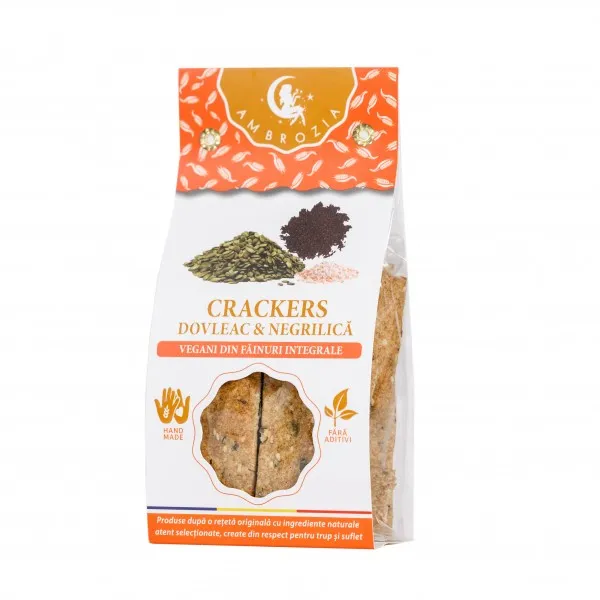 Crackers vegani dovleac si negrilica, 125g, Ambrozia