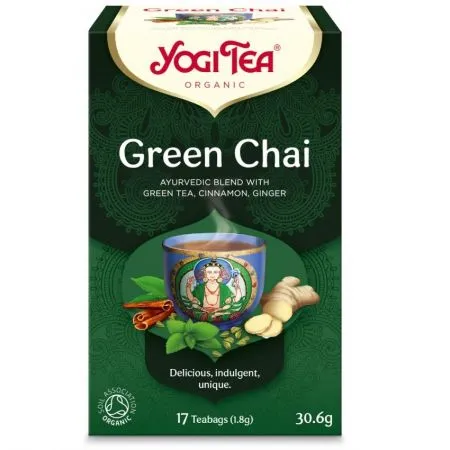 Ceai Bio Green Chai, 17 plicuri, Yogi Tea