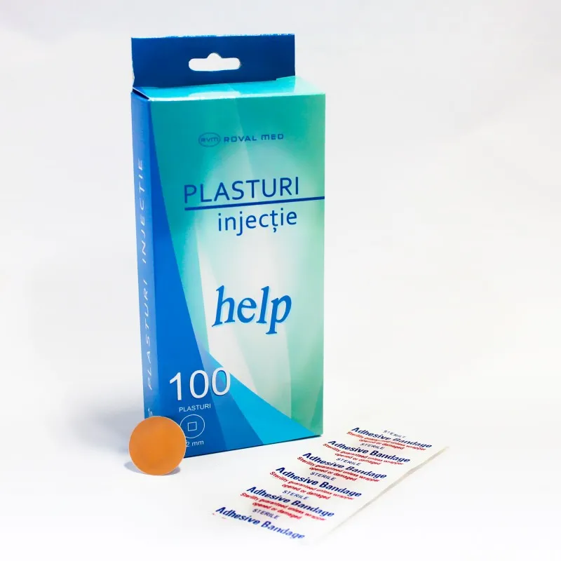 Plasturi rotunzi pentru injectie, 100 bucati, HELP