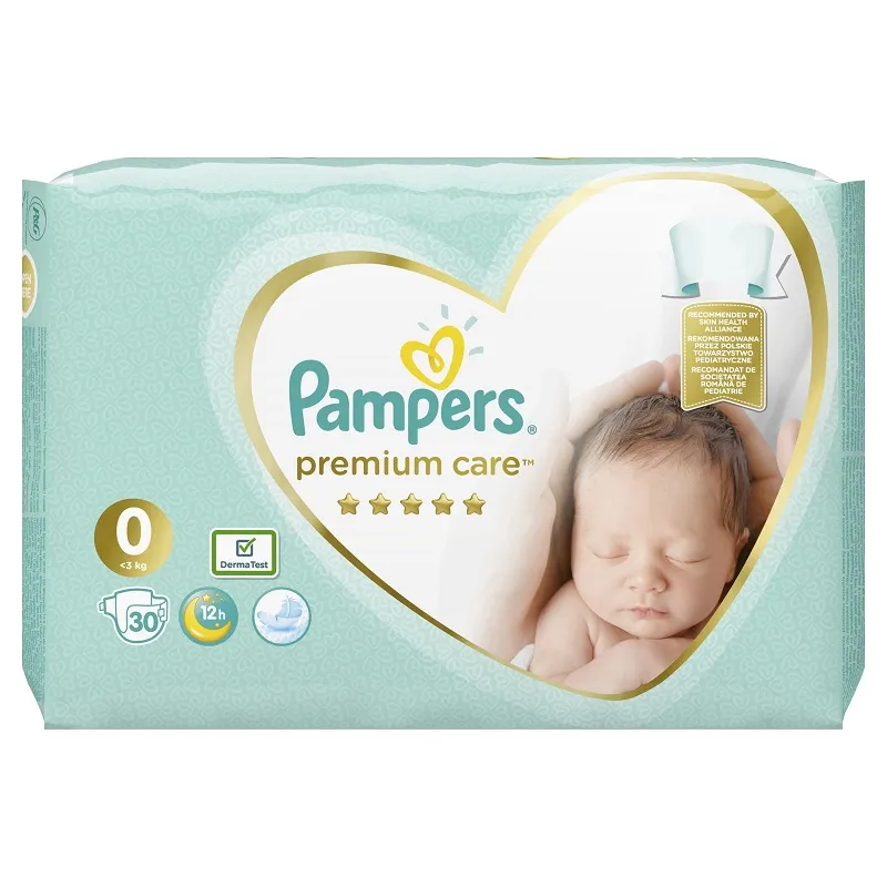 PAMPERS 0 Premium Care 2,5kg x 30buc