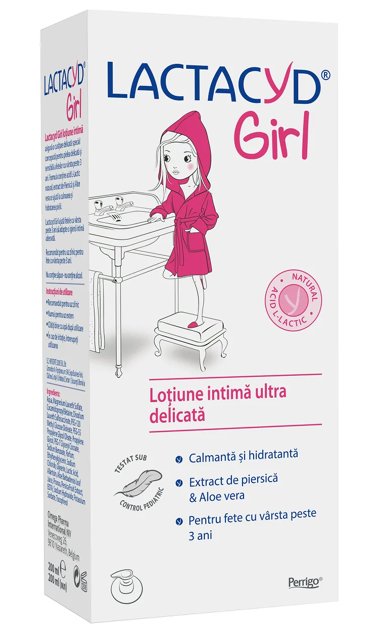 LACTACYD GIRL 200ML + 1 PACHET LACTACYD SERVETELE UMEDE CADOU